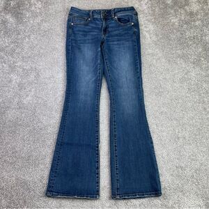 American Eagle Jeans Women’s 6 Blue Kick Boot Low Rise Dark Denim Super Stretch
